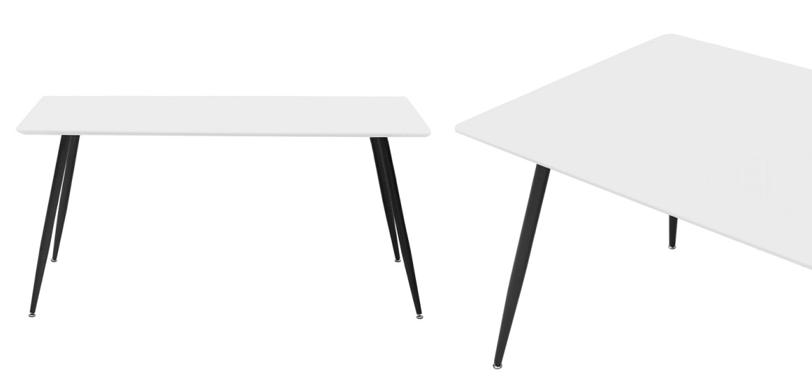 Обеденный стол с белой прямоугольной столешницей Rosio Dinner Table