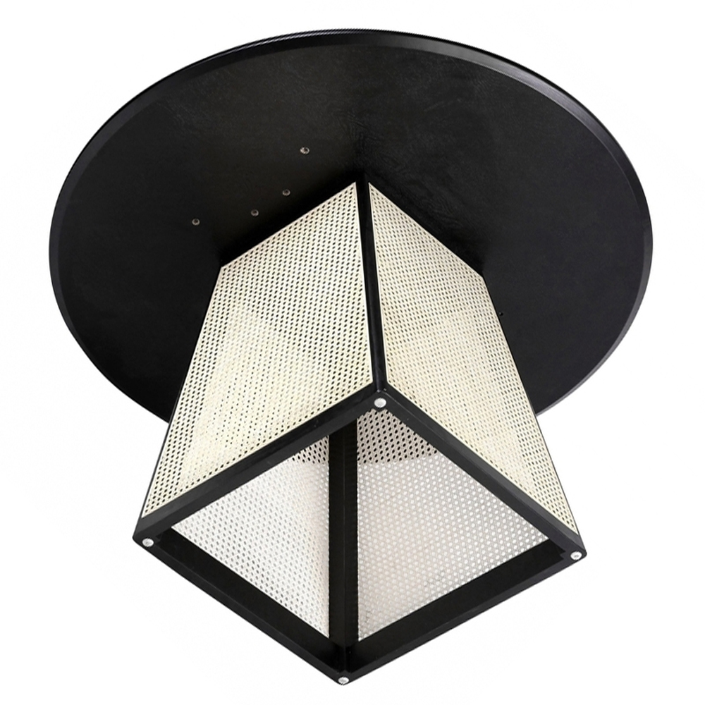 Обеденный стол с круглой чёрной столешницей и плетёным основанием Savanna Round Table