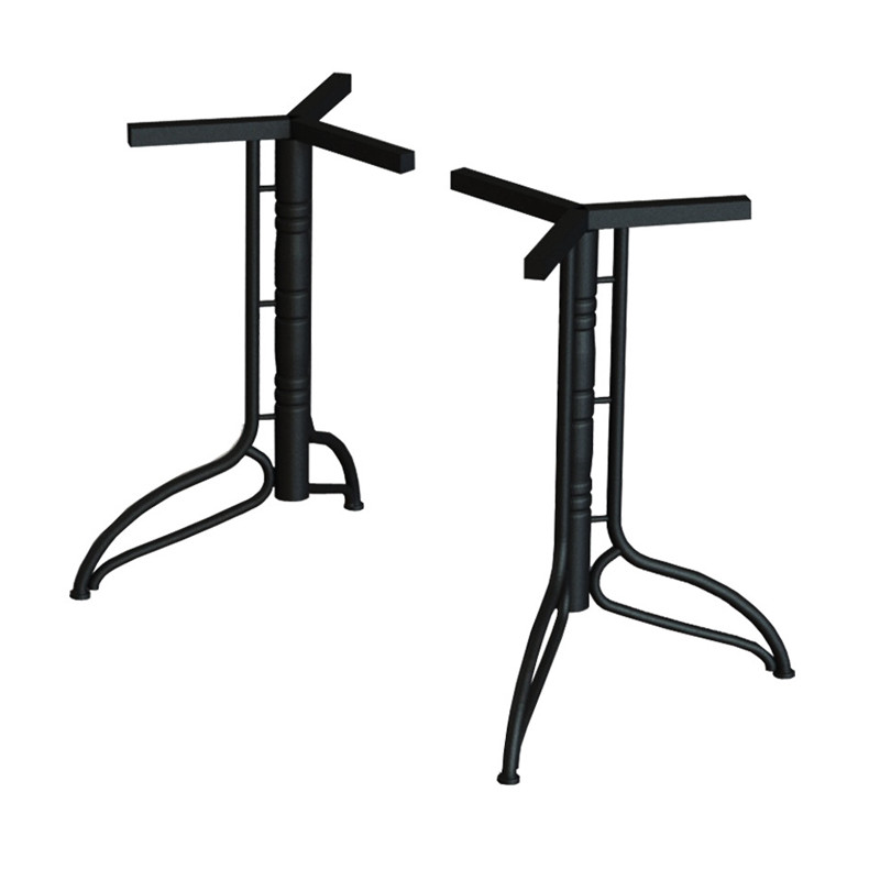 Обеденный стол с прямоугольной столешницей из стекла на черных металлических ножках White Marble