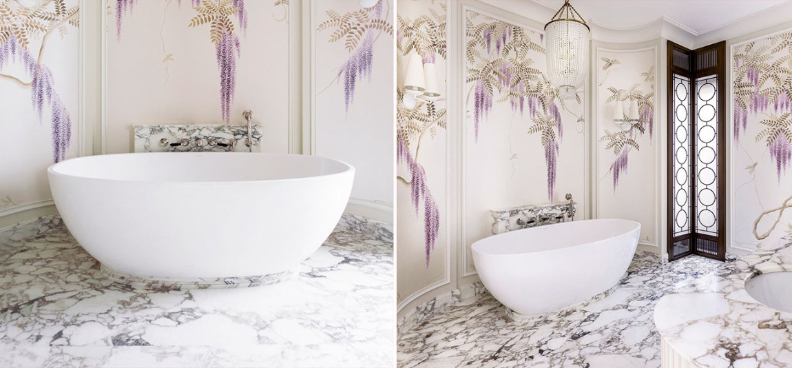 Обои в японском стиле Wisteria Colourway SC-247 on Natural Mica metallic silk