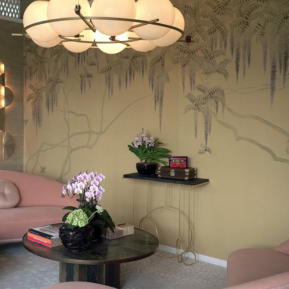 Обои в японском стиле Wisteria Original colourway on Raw Silk dyed silk