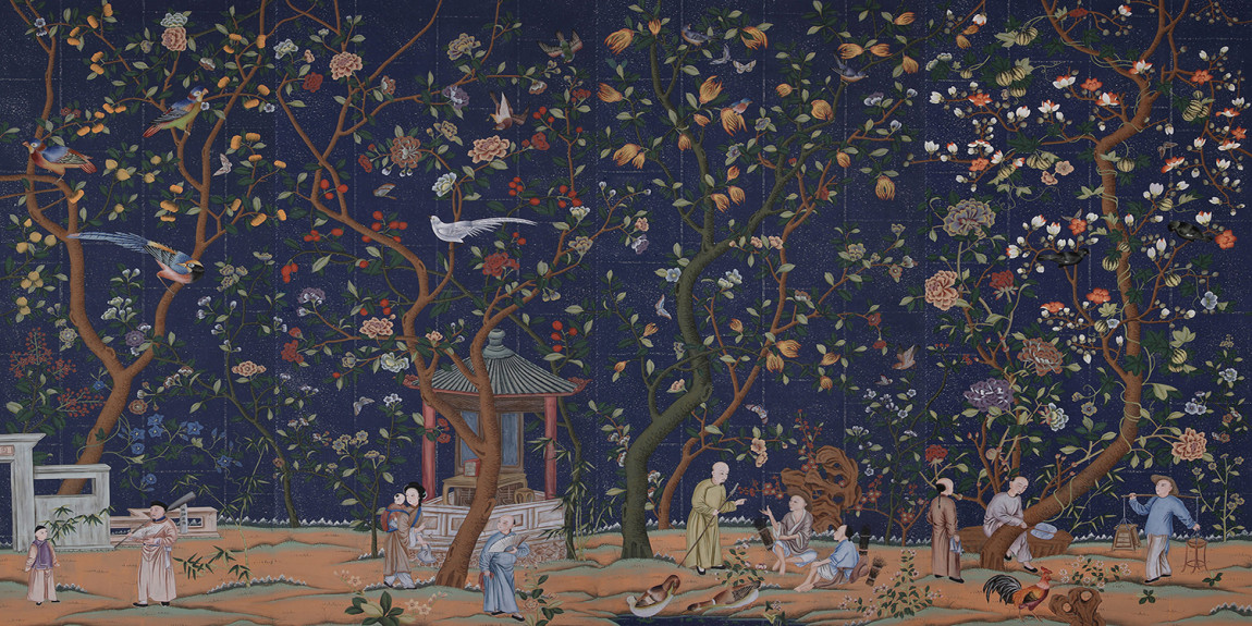 Обои ручная роспись Abbotsford Dark Blue