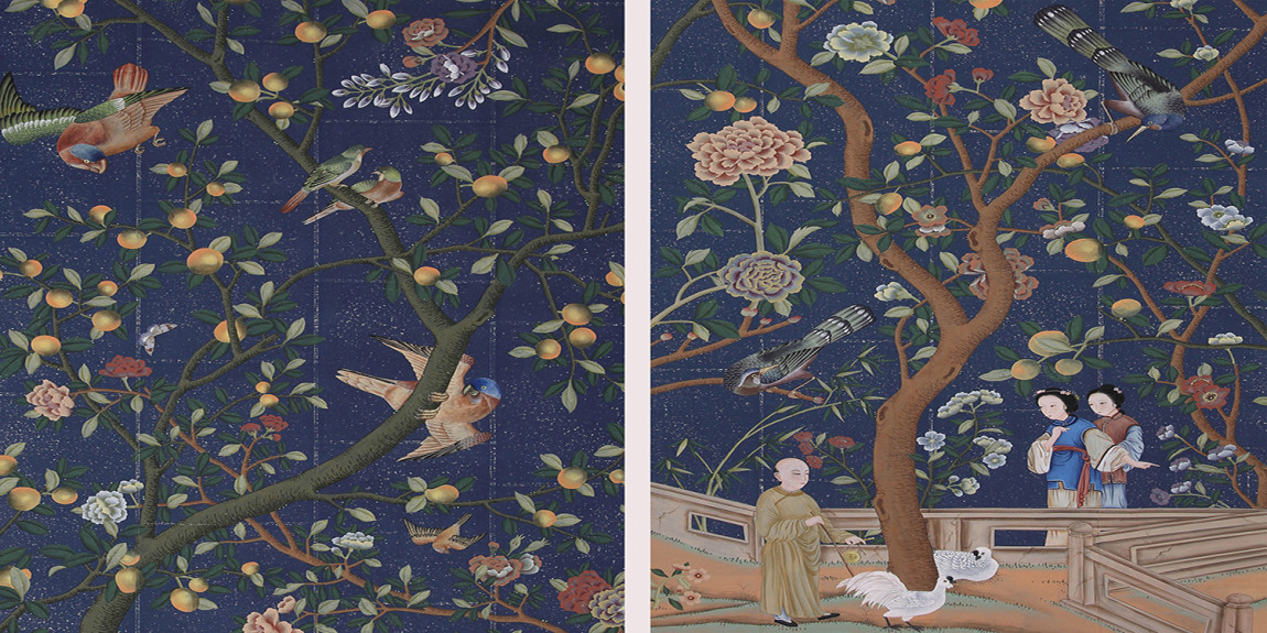 Обои ручная роспись Abbotsford Dark Blue