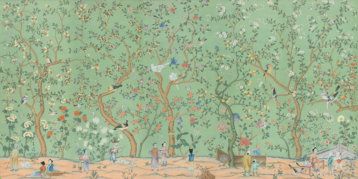 Обои ручная роспись Abbotsford Emerald Green