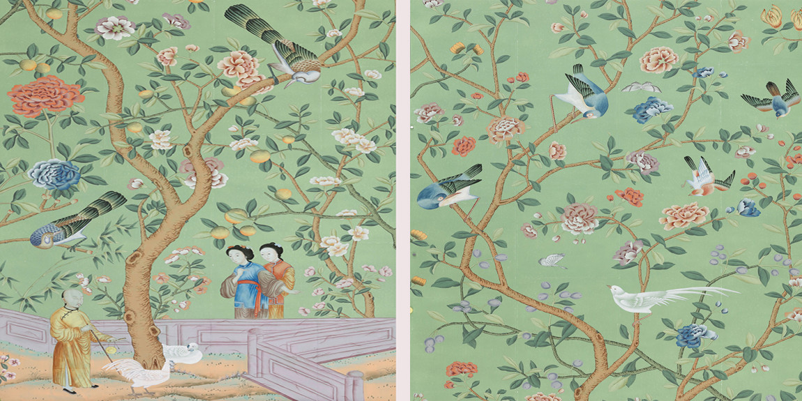 Обои ручная роспись Abbotsford Emerald Green