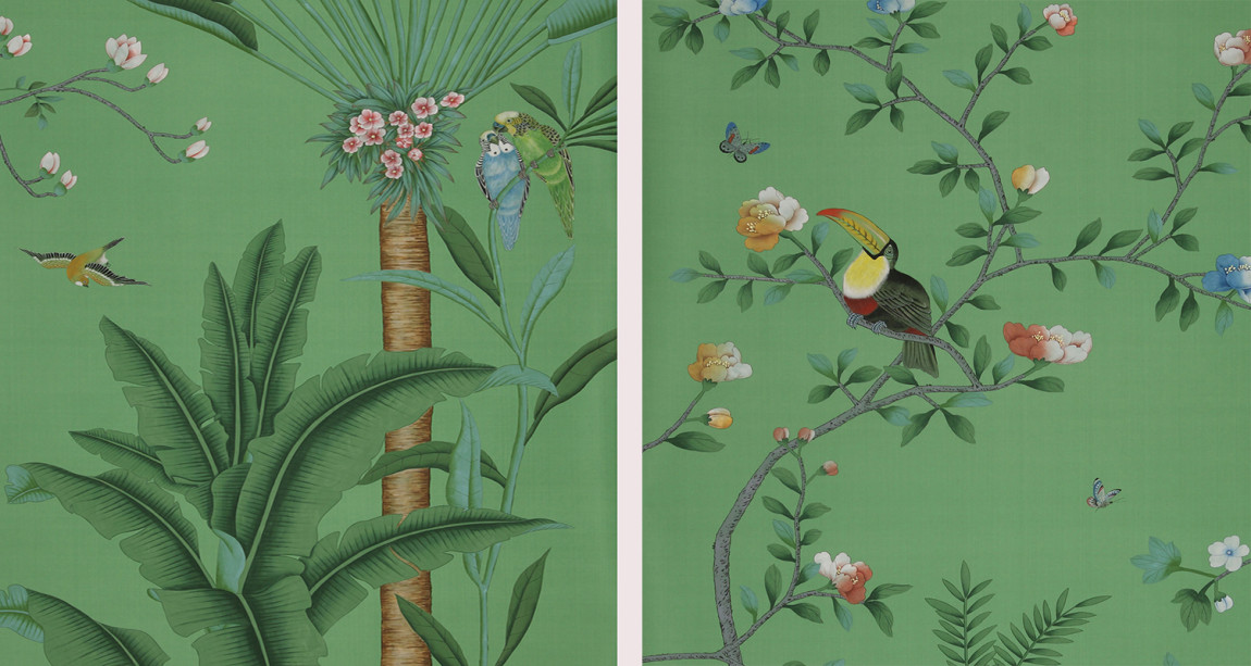 Обои ручная роспись Amazonia Emerald Green