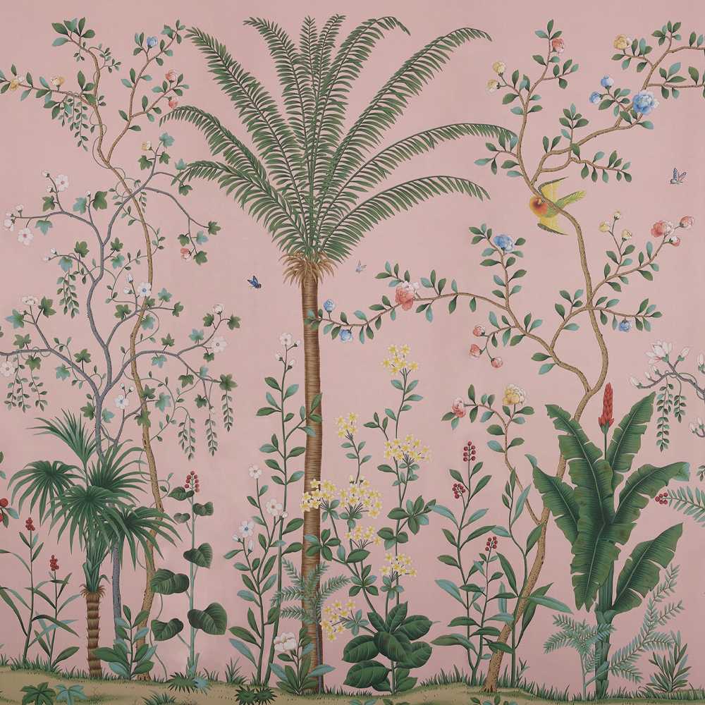 Обои ручная роспись Amazonia Florence Pink dyed silk
