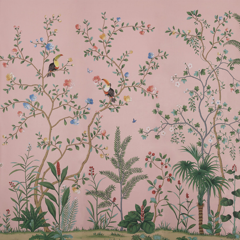 Обои ручная роспись Amazonia Florence Pink dyed silk