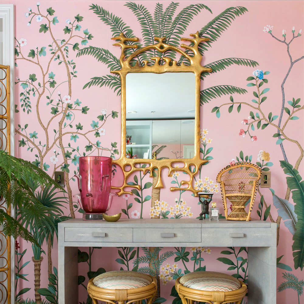 Обои ручная роспись Amazonia Florence Pink dyed silk