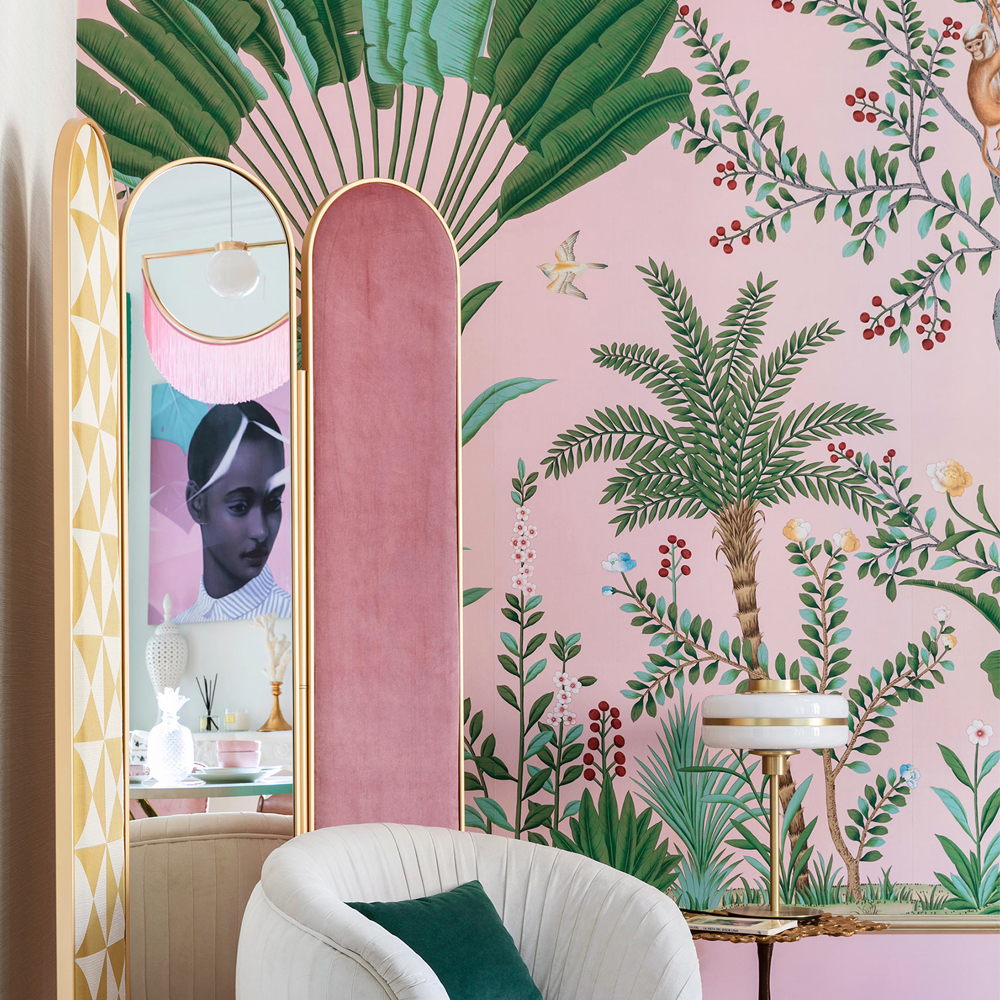 Обои ручная роспись Amazonia Florence Pink dyed silk