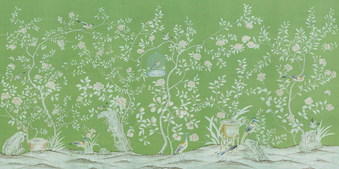 Обои ручная роспись Askew Apple Green