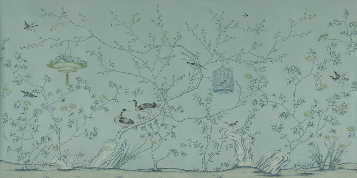 Обои ручная роспись Askew Blue Grey