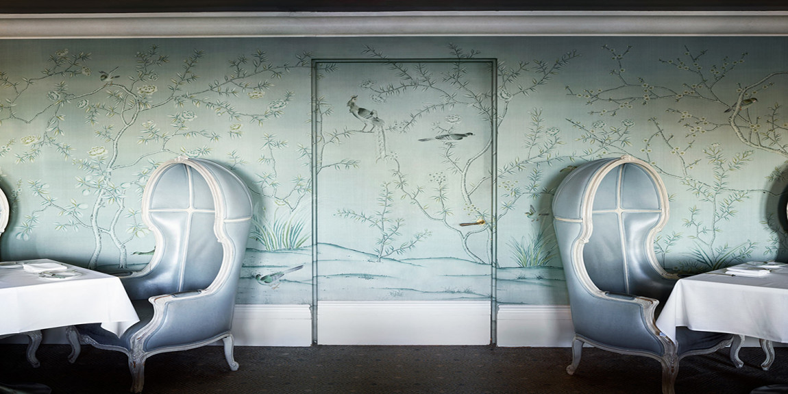 Обои ручная роспись Askew Blue Grey