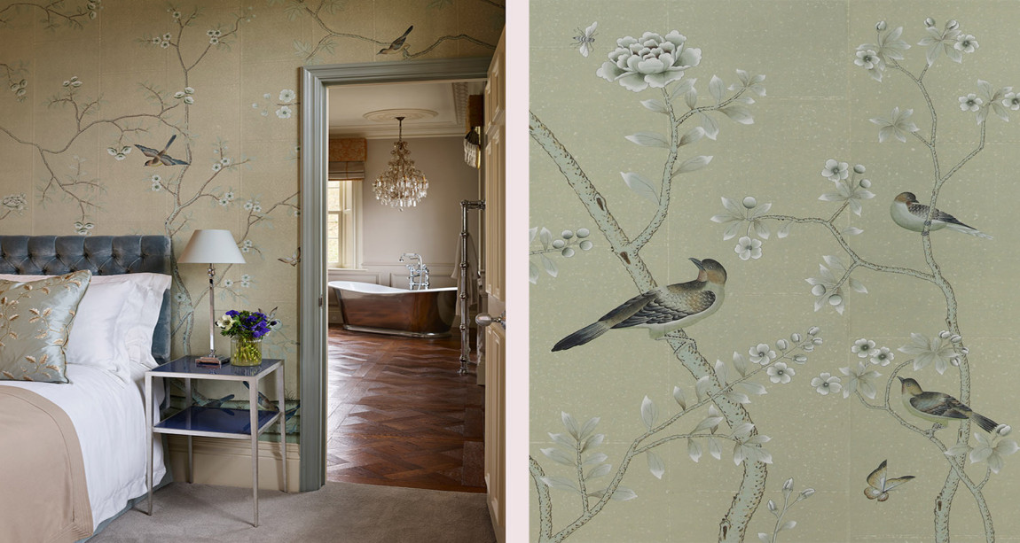 Обои ручная роспись Badminton Aqua Hint