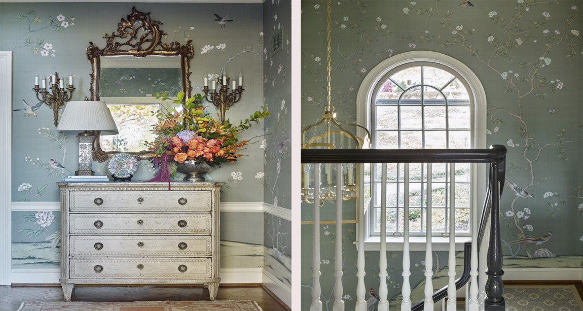 Обои ручная роспись Badminton Blue Grey