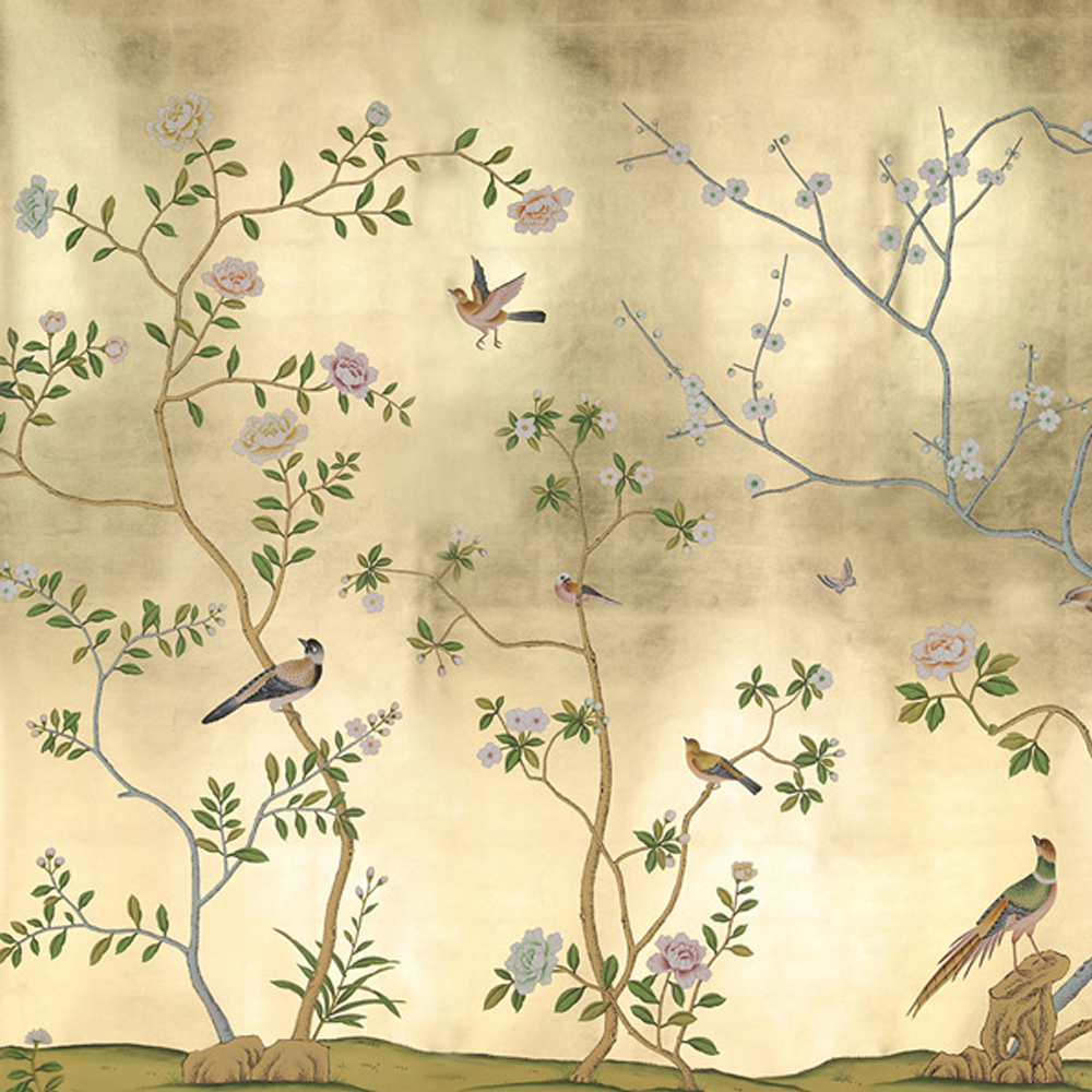 Обои ручная роспись Badminton Deep Rich Gold gilded paper