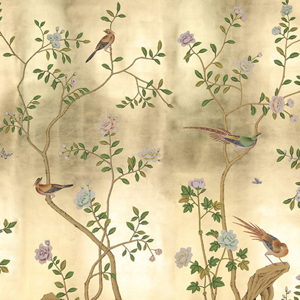 Обои ручная роспись Badminton Deep Rich Gold gilded paper