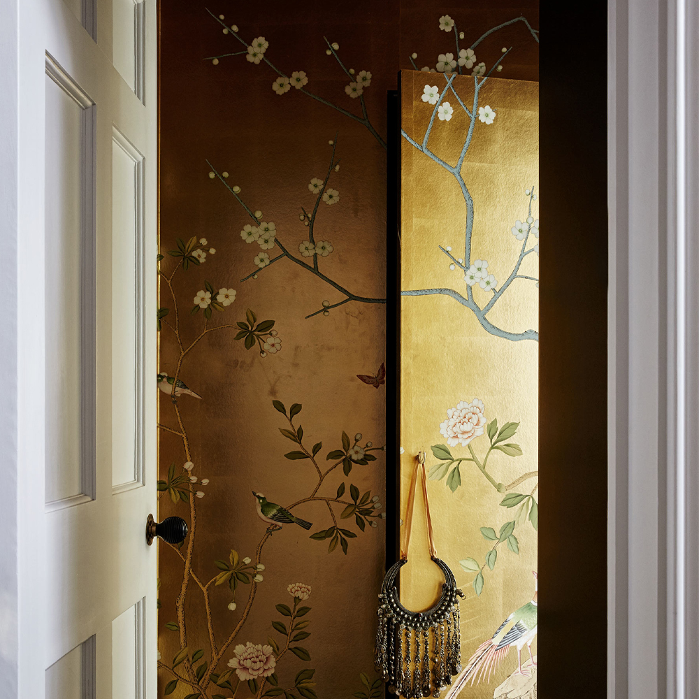 Обои ручная роспись Badminton Deep Rich Gold gilded paper