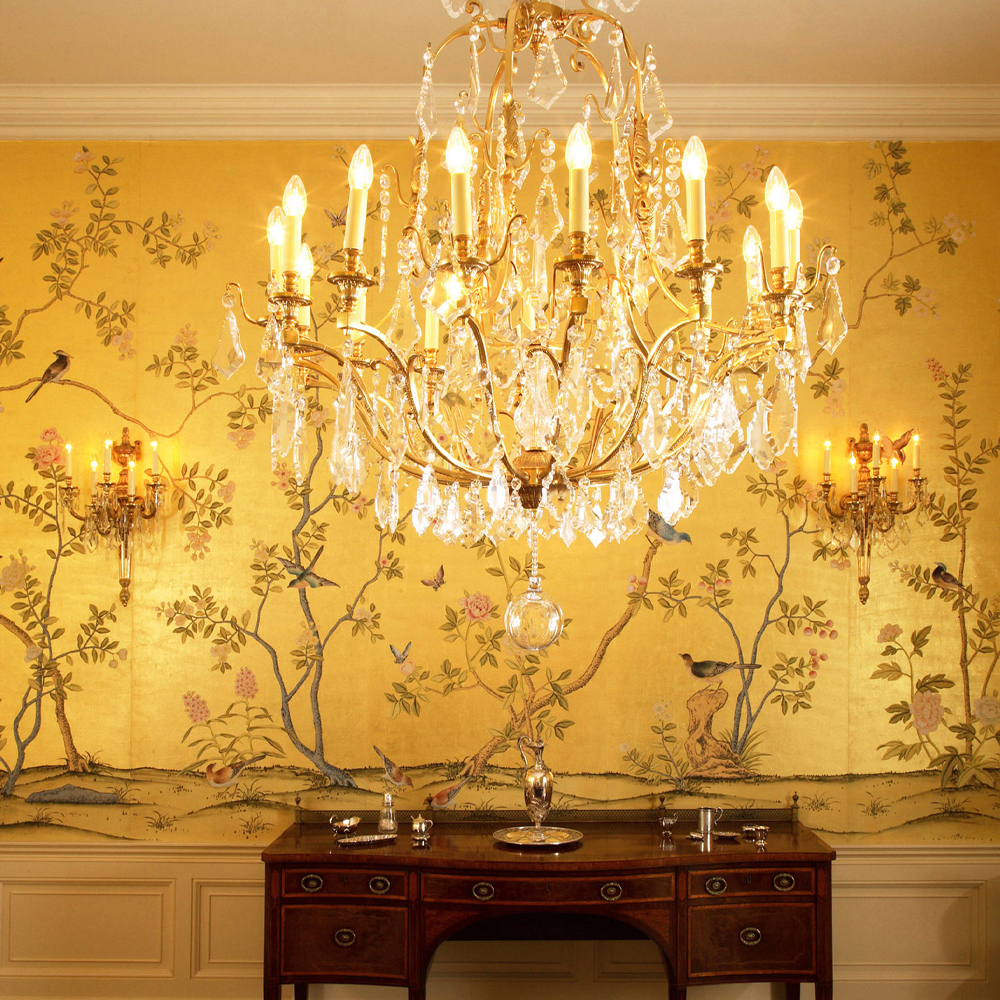 Обои ручная роспись Badminton Deep Rich Gold gilded paper