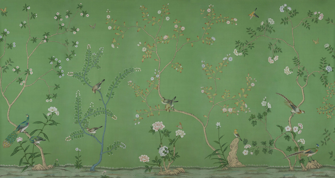 Обои ручная роспись Badminton Emerald Green