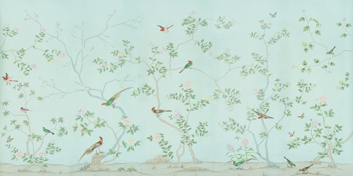 Обои ручная роспись Badminton Ice Blue