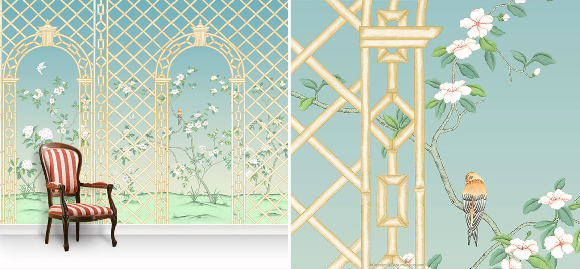 Обои ручная роспись Bird Arch Eubanks Trellis