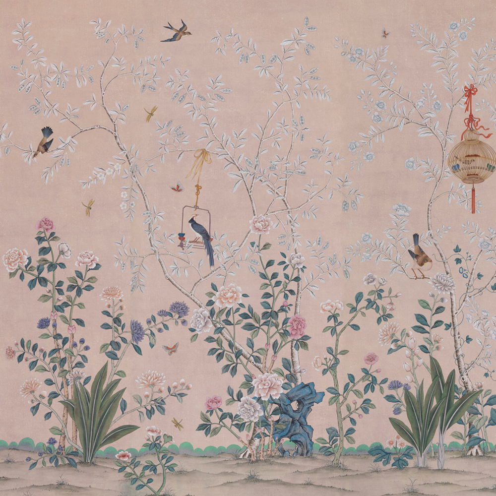 Обои ручная роспись Cecily pink