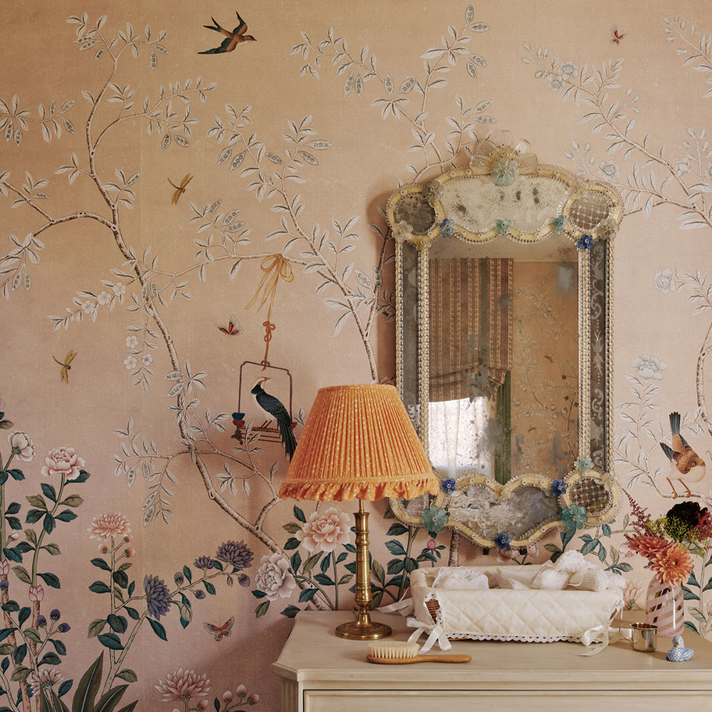 Обои ручная роспись Cecily pink