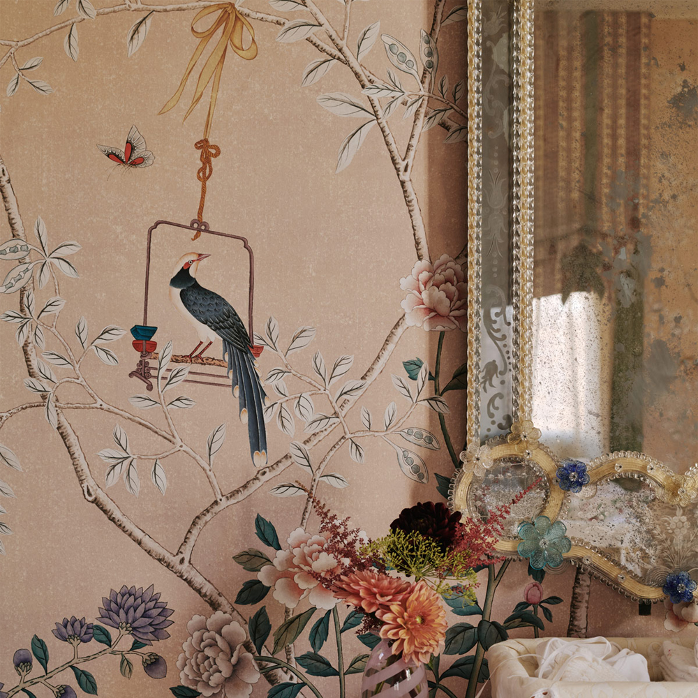 Обои ручная роспись Cecily pink