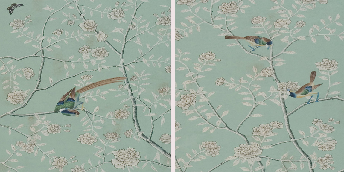 Обои ручная роспись Chatsworth Sung Blue