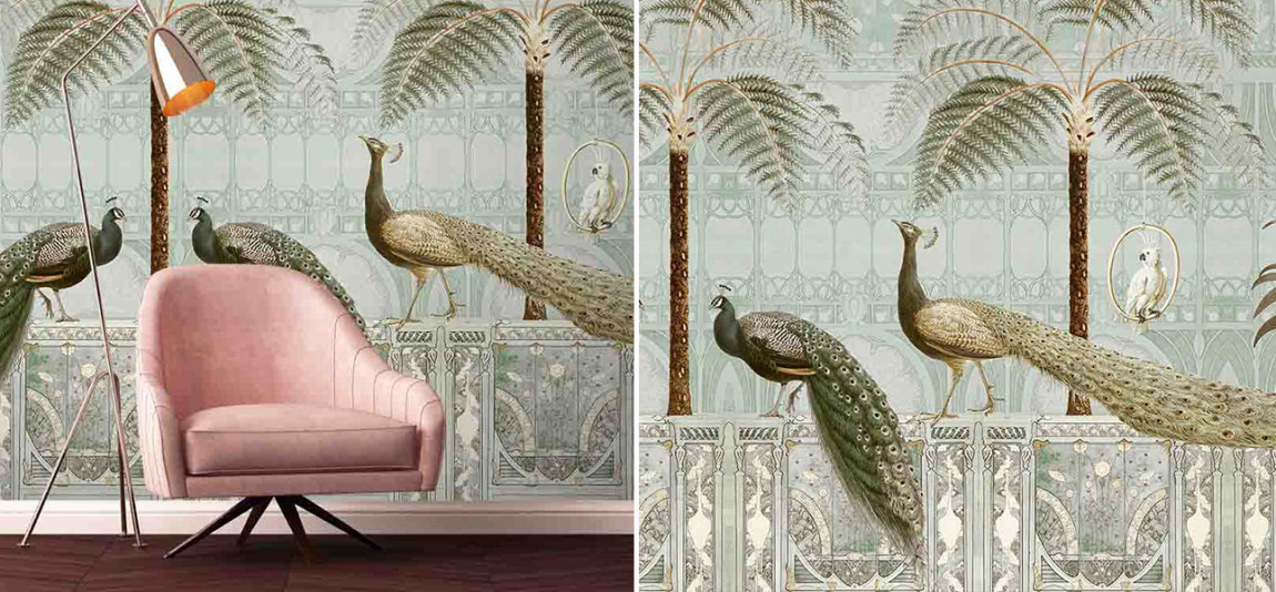 Обои ручная роспись Chinoiserie Birds Palace Royal