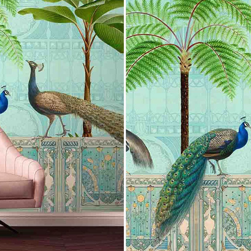 Обои ручная роспись Chinoiserie Palace Of Birds Tropical