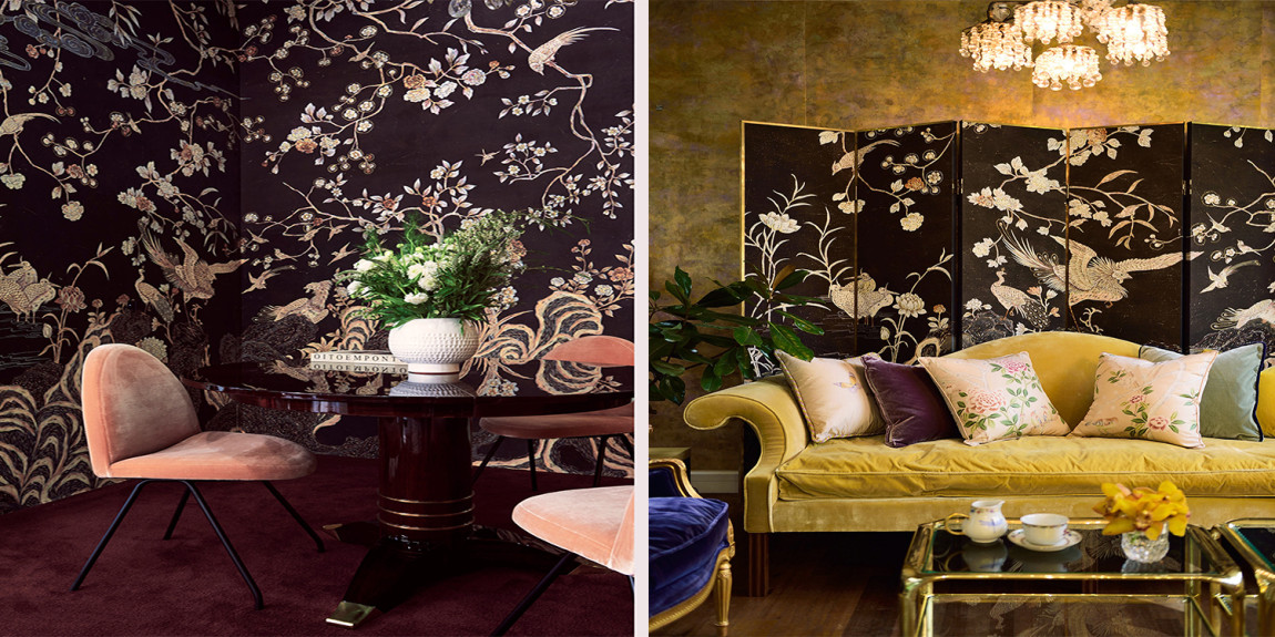 Обои ручная роспись Coco coromandel Edo Burnt Umber