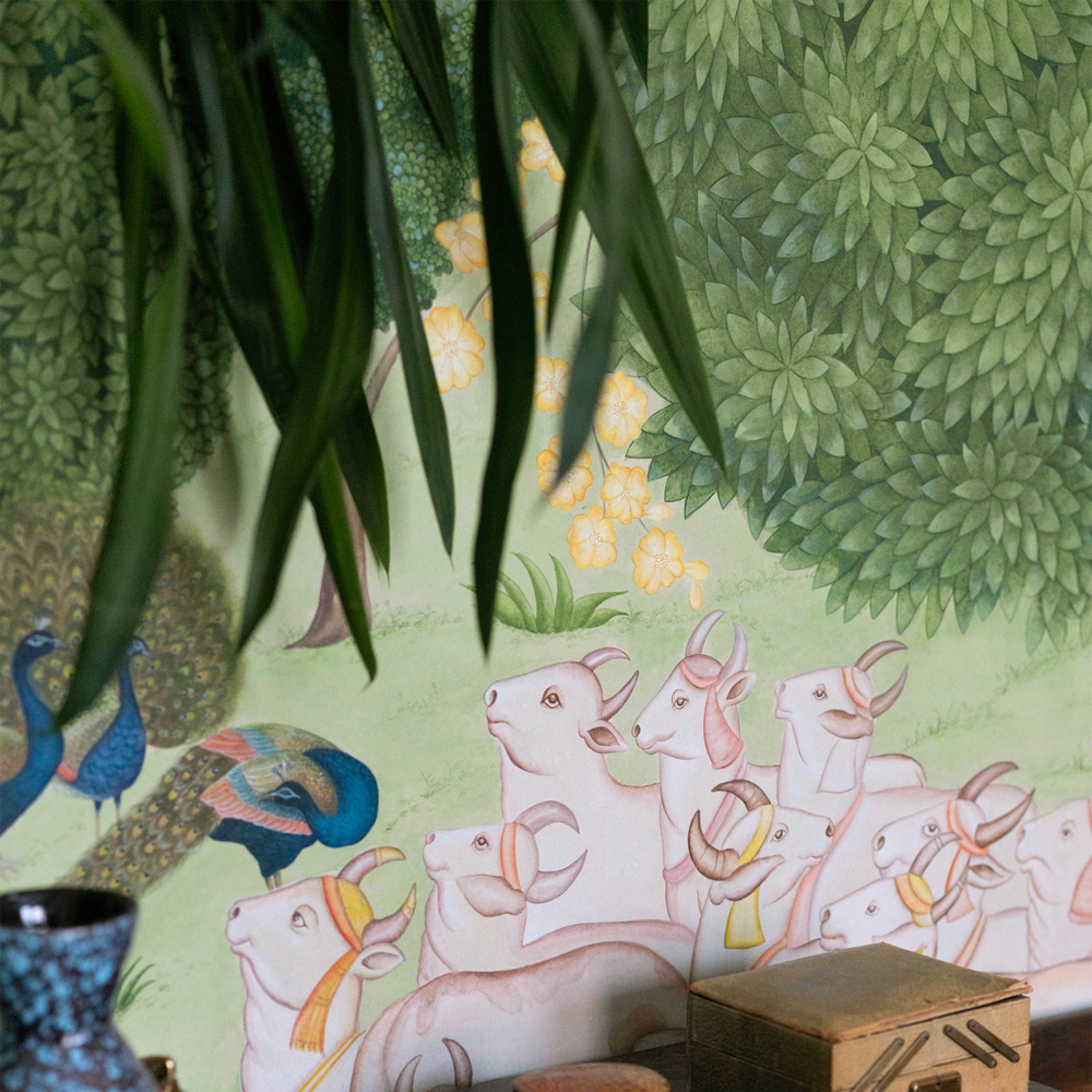 Обои ручная роспись Dandaka Glades Original colourway on painted Xuan paper