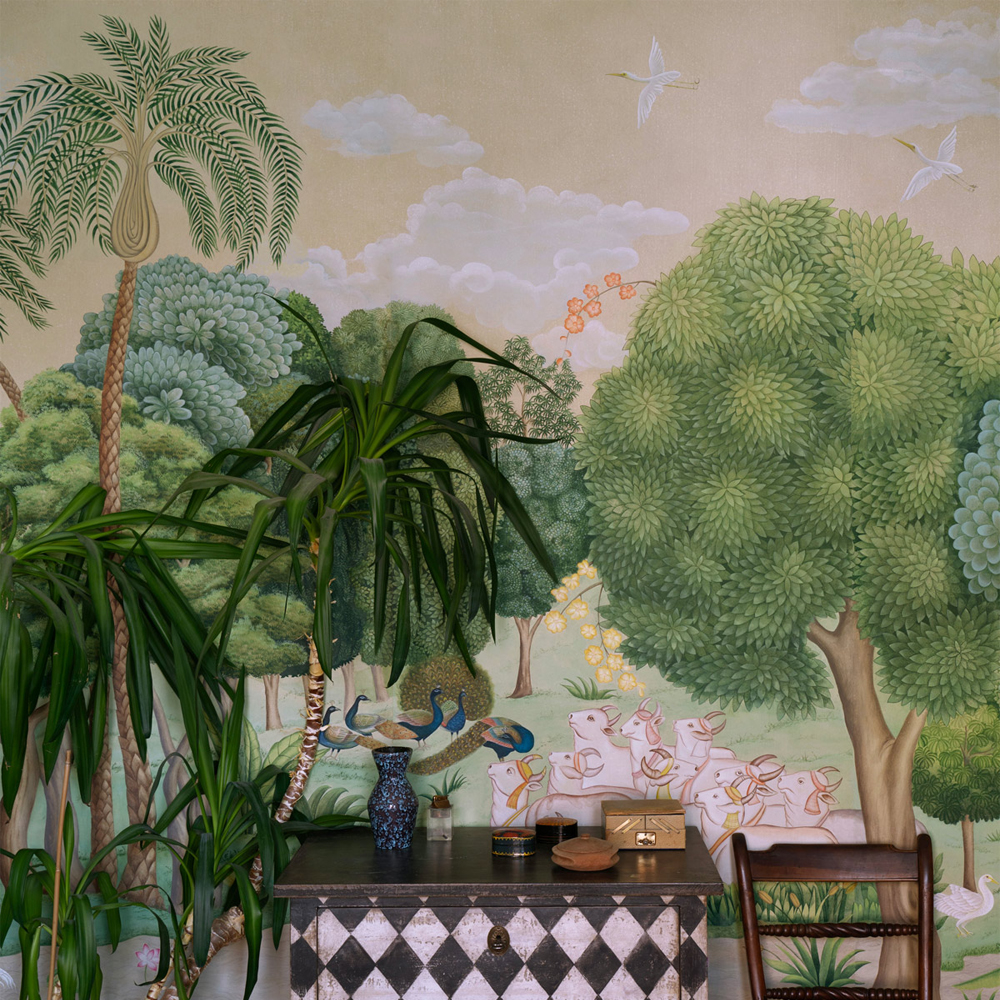 Обои ручная роспись Dandaka Glades Original colourway on painted Xuan paper