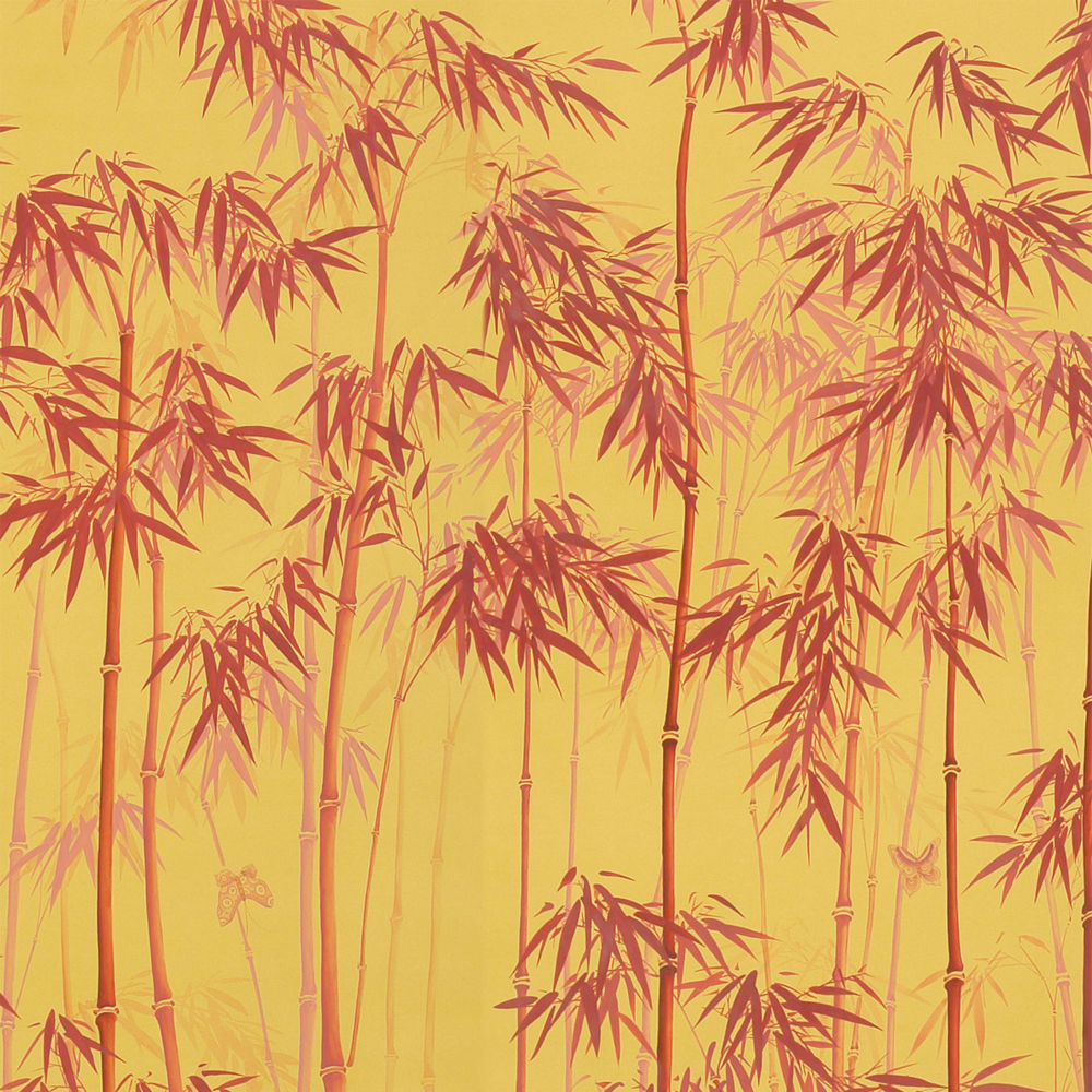 Обои ручная роспись Distant Bamboo Firefly on dyed paper