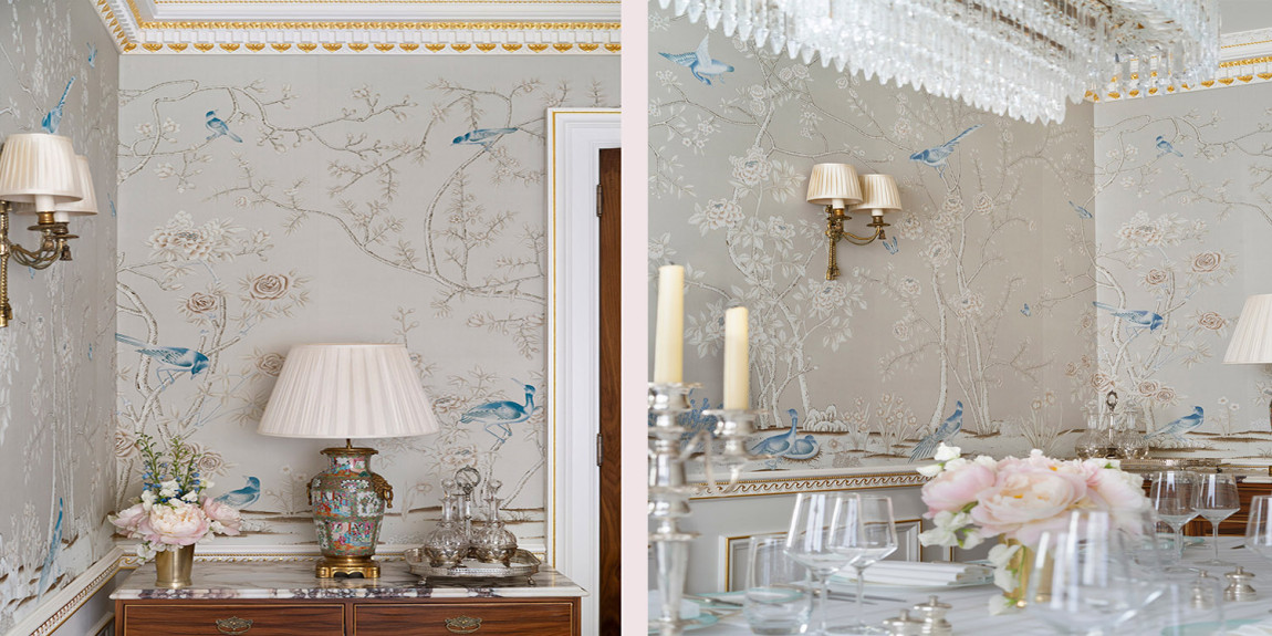 Обои ручная роспись Earlham Pale Gray