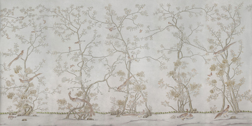 Обои ручная роспись Earlham Silver Metallic