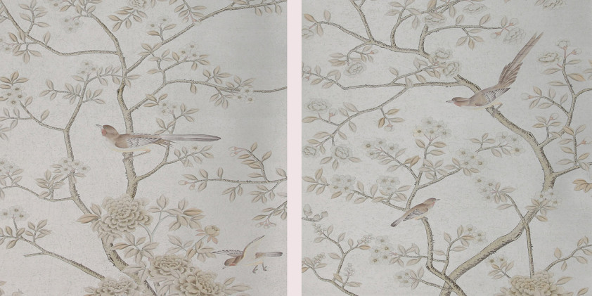 Обои ручная роспись Earlham Silver Metallic