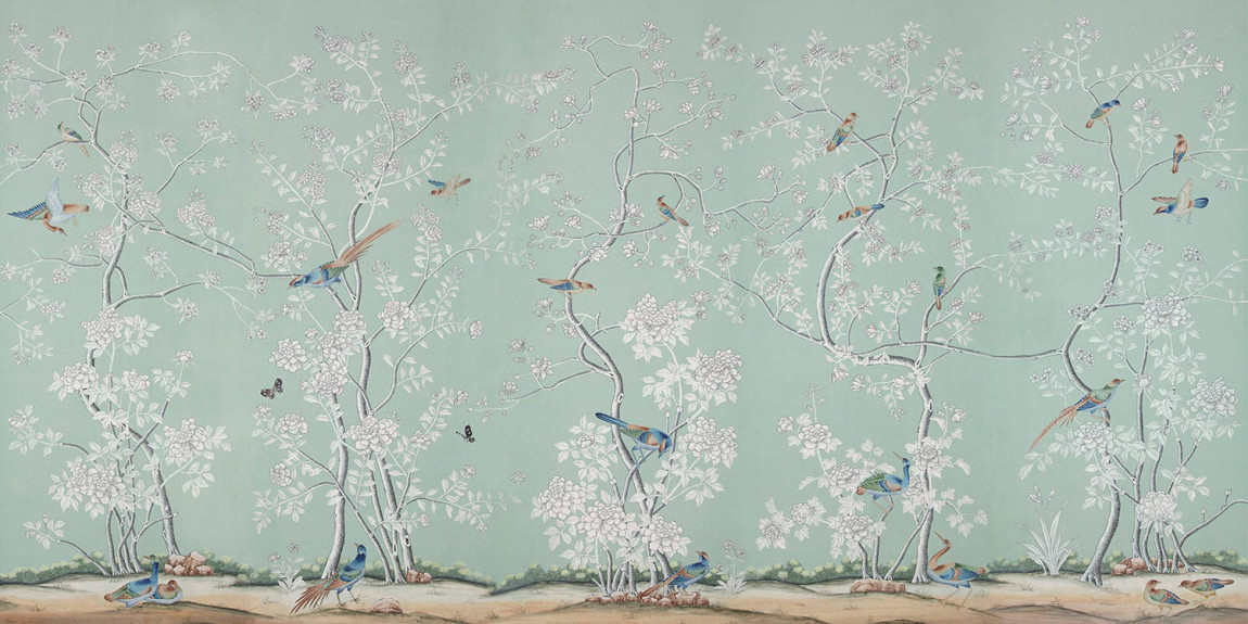 Обои ручная роспись Earlham Sung Blue