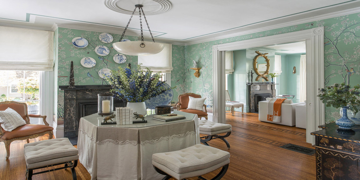 Обои ручная роспись Earlham Sung Blue