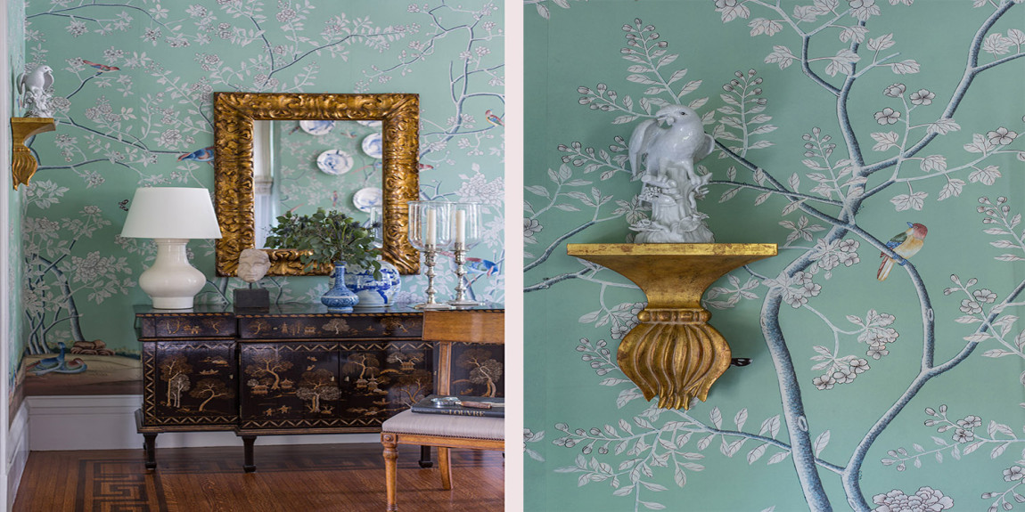 Обои ручная роспись Earlham Sung Blue