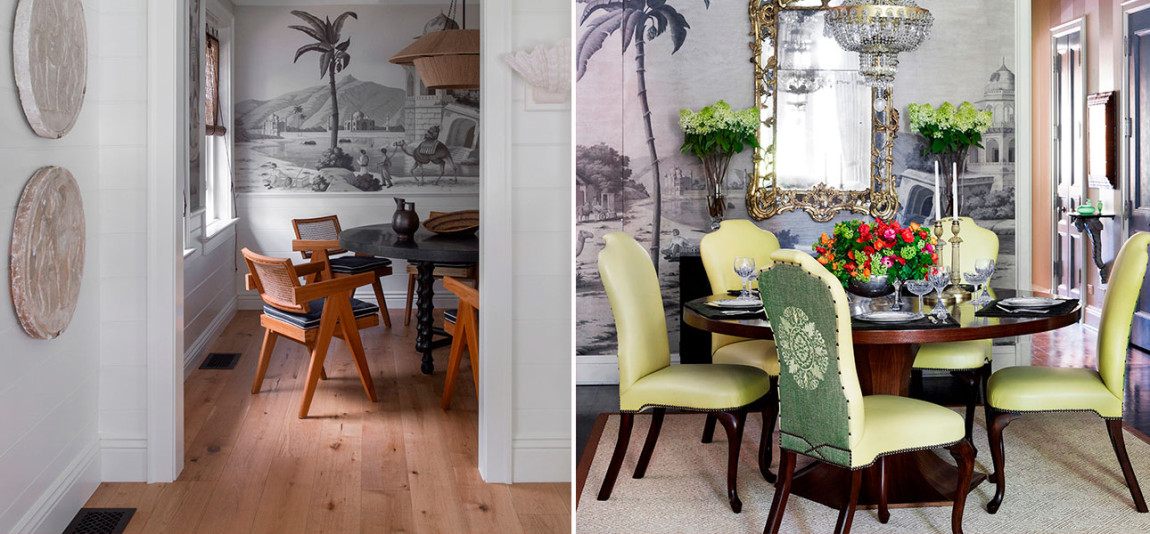 Обои ручная роспись Early Views of India Crystal Grey on scenic paper