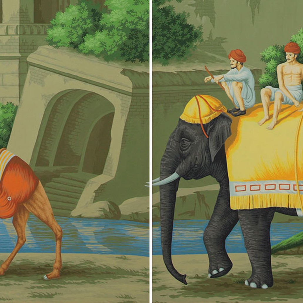 Обои ручная роспись Early Views of India Dufour on scenic paper