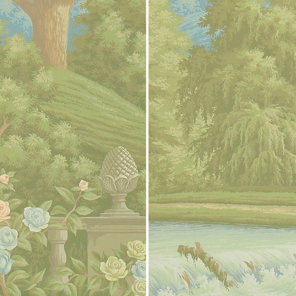 Обои ручная роспись English Landscape Pastel on scenic paper