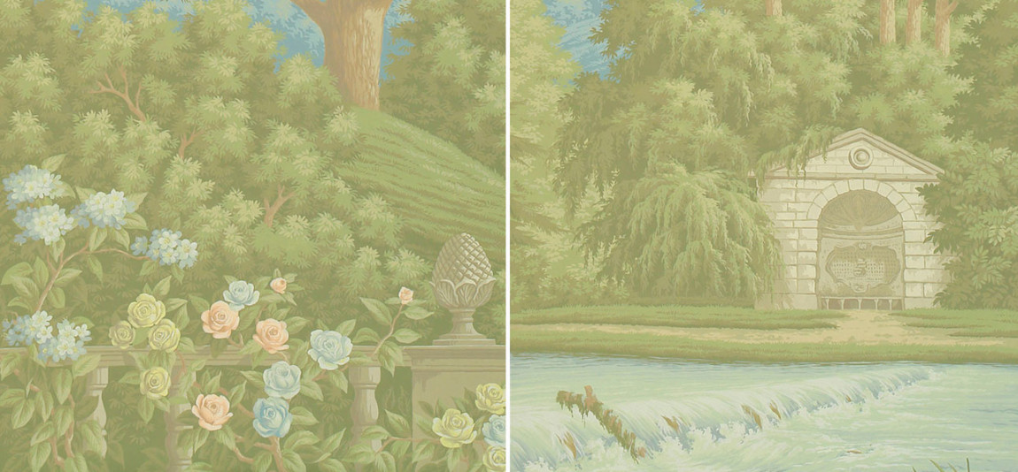 Обои ручная роспись English Landscape Pastel on scenic paper