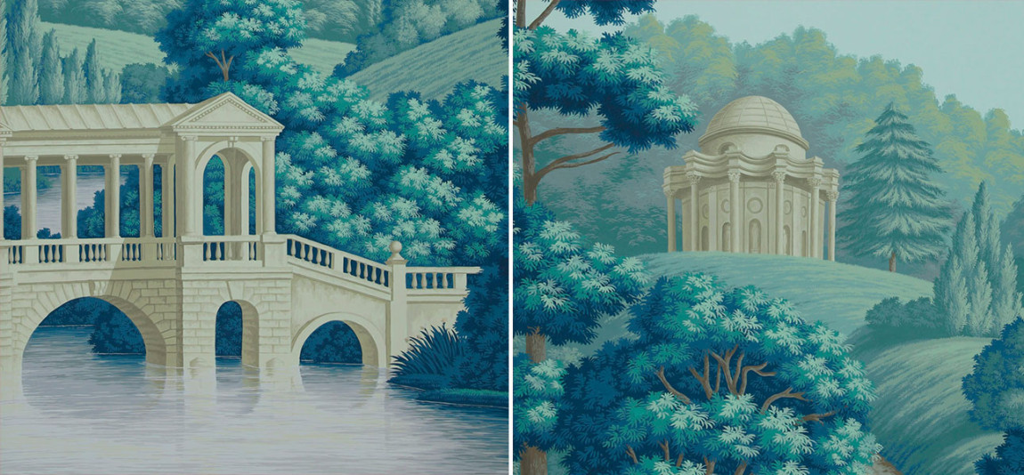 Обои ручная роспись English Landscape Special Colourway on scenic paper