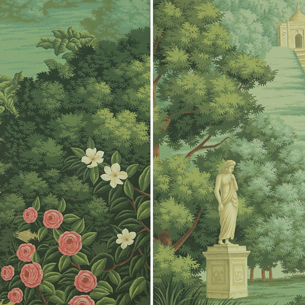 Обои ручная роспись English Landscape Verdoyant on scenic paper