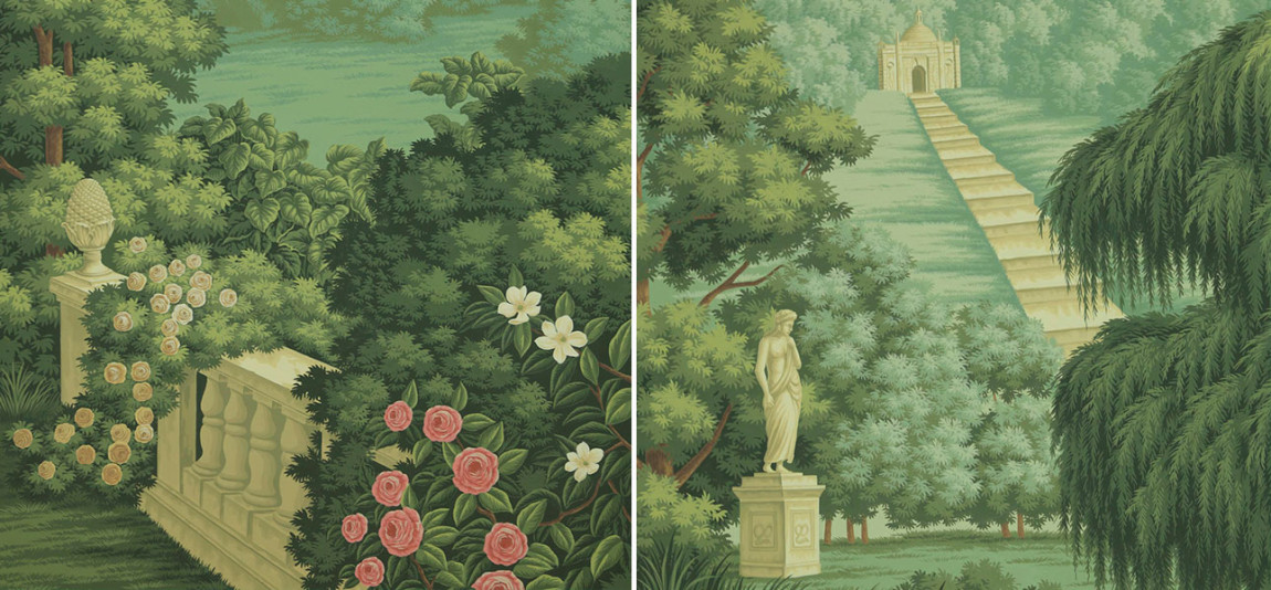Обои ручная роспись English Landscape Verdoyant on scenic paper
