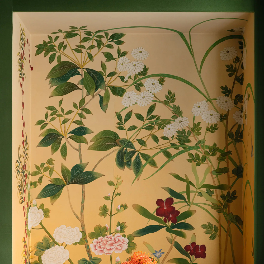 Обои ручная роспись Four Seasons Original colourway on painted Xuan paper with gold ombre